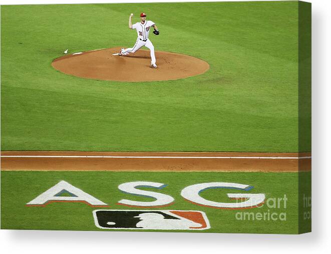 People Canvas Print featuring the photograph Max Scherzer by Rob Carr