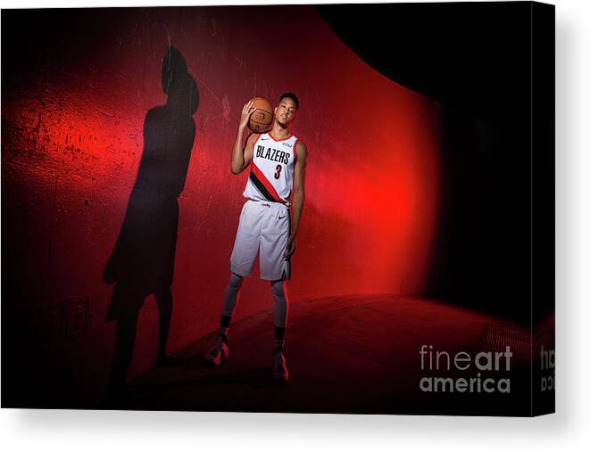 Media Day Canvas Print featuring the photograph C.j. Mccollum by Sam Forencich