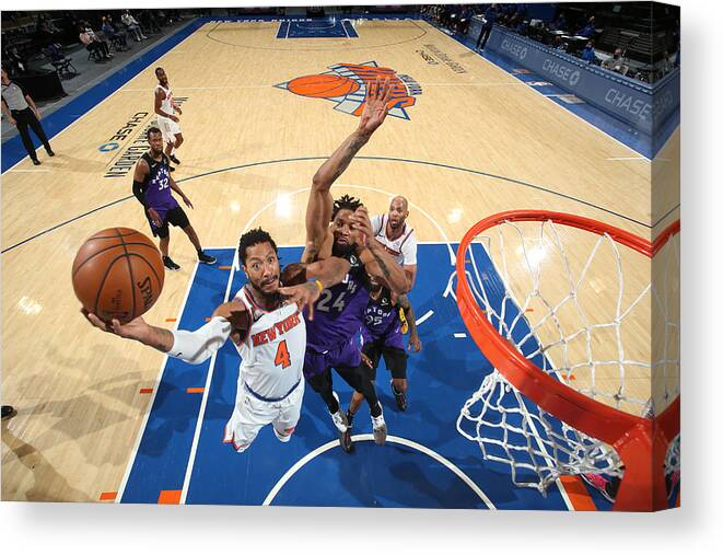 Derrick Rose Canvas Print featuring the photograph Derrick Rose by Nathaniel S. Butler