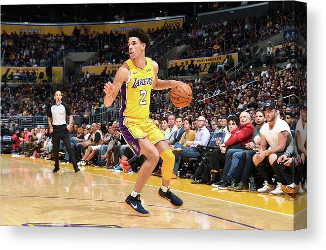 Lonzo Ball Canvas Print featuring the photograph Lonzo Ball #17 by Andrew D. Bernstein