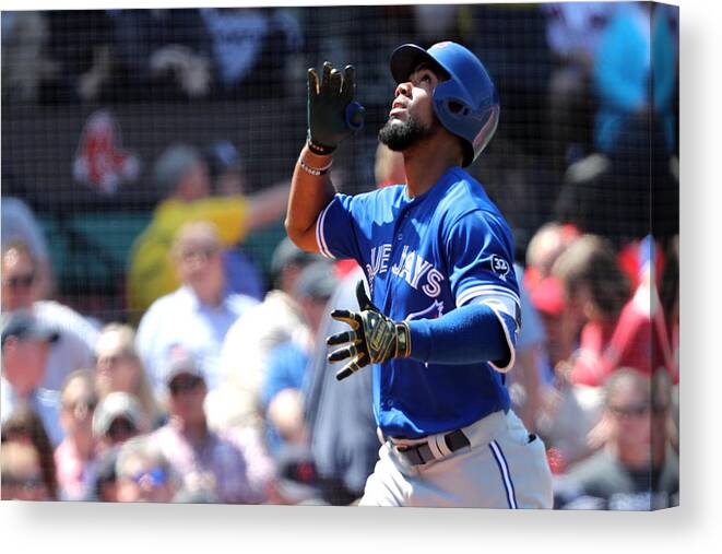 American League Baseball Canvas Print featuring the photograph Toronto Blue Jays v Boston Red Sox #17 by Maddie Meyer