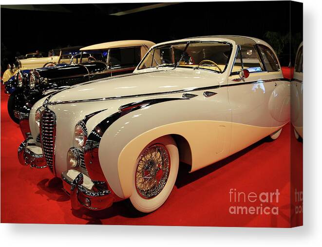 Wingsdomain Canvas Print featuring the photograph 1949 Delahaye Type 175 Coupe De Ville 5D26697-z by Wingsdomain Art and Photography