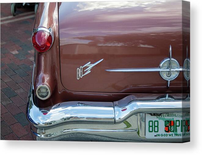 1956 Oldsmobile Super 88 Coupe Canvas Print featuring the photograph 1956 Oldsmobile Super 88 Coupe 110 100 by Rich Franco