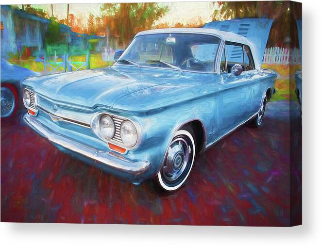 1962 Chevrolet Corvair Monza Convertible Canvas Print featuring the photograph 1962 Chevrolet Corvair Monza Convertible X106 by Rich Franco