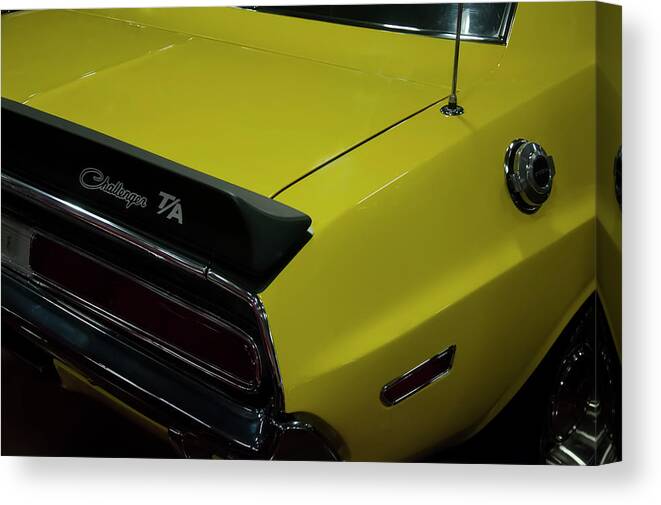 1970 Challenger Canvas Print featuring the photograph 1970 Dodge Challenger TA rear by Flees Photos