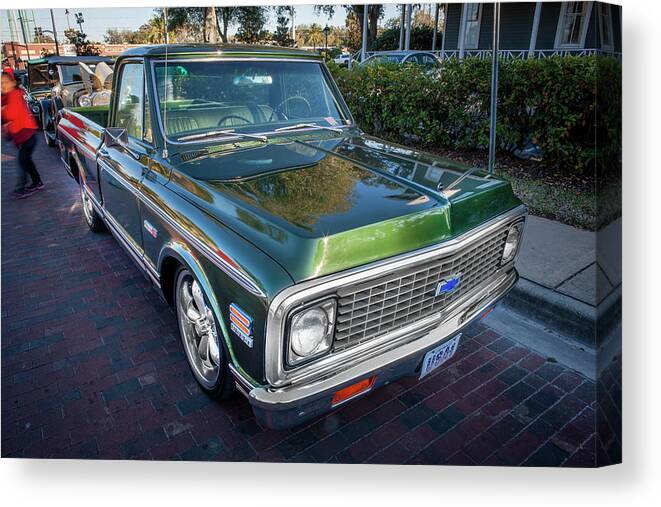 1972 Chevy Pickup Cheyenne C10 Canvas Print featuring the photograph 1972 Chevy Pickup Cheyenne C10 X103 by Rich Franco