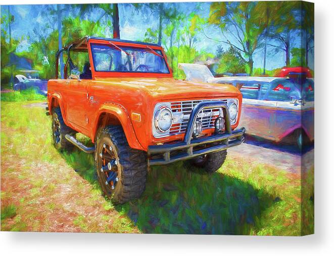 1976 Ford Bronco.1976 Bronco Canvas Print featuring the photograph 1976 Ford Bronco X105 by Rich Franco