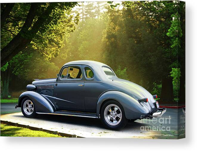 1938 Chevrolet Coupe Canvas Print featuring the photograph 1938 Chevrolet Master Deluxe Coupe #2 by Dave Koontz