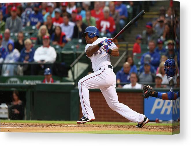Adrian Beltre Canvas Print featuring the photograph Adrian Beltre by Ronald Martinez