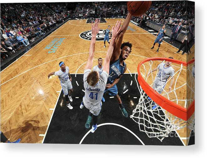 Andrew Wiggins Canvas Print featuring the photograph Andrew Wiggins by Nathaniel S. Butler