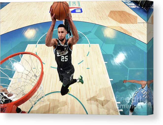 Nba Pro Basketball Canvas Print featuring the photograph Ben Simmons by Andrew D. Bernstein