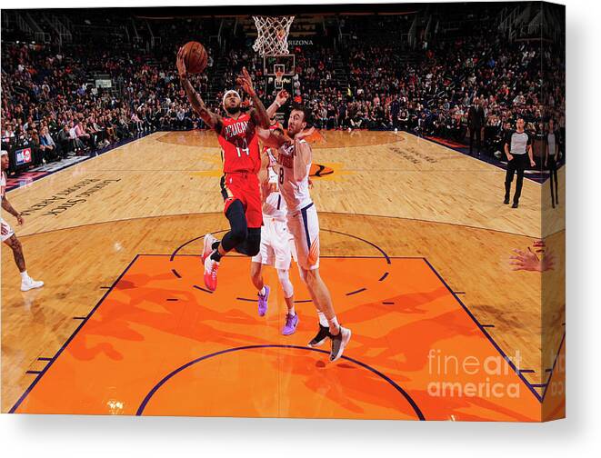 Nba Pro Basketball Canvas Print featuring the photograph Brandon Ingram by Barry Gossage