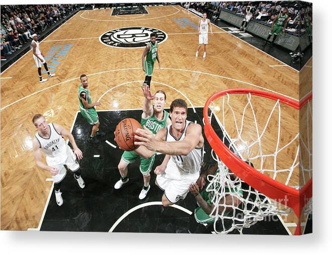 Nba Pro Basketball Canvas Print featuring the photograph Brook Lopez by Nathaniel S. Butler