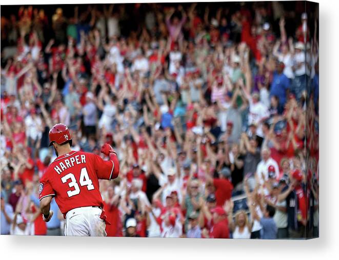 Three Quarter Length Canvas Print featuring the photograph Bryce Harper by Patrick Smith