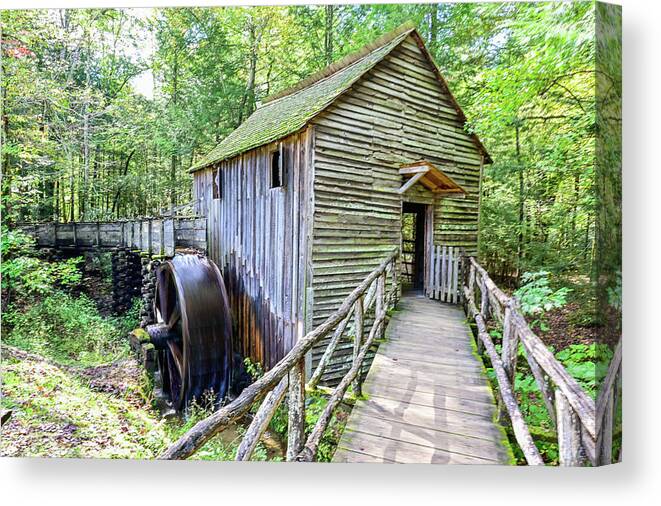 Tennessee Canvas Print featuring the photograph Cades Cove Grist Mill #2 by Ed Stokes