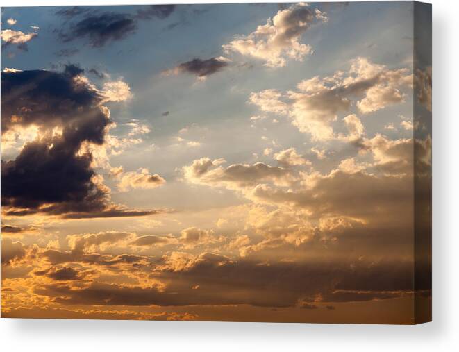 Scenics Canvas Print featuring the photograph Colorful Dramatic Sky With Cloud At Sunset #2 by Freedom_naruk
