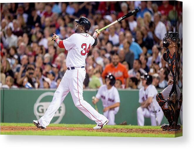 People Canvas Print featuring the photograph David Ortiz by Billie Weiss/boston Red Sox