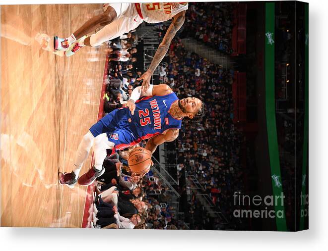 Nba Pro Basketball Canvas Print featuring the photograph Derrick Rose by Chris Schwegler