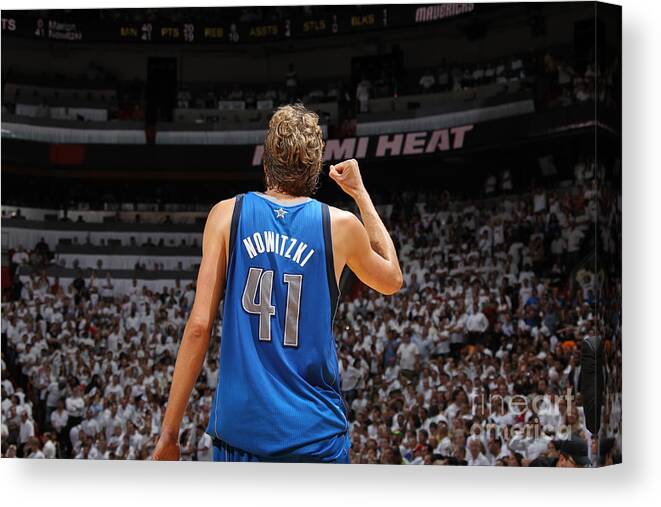Playoffs Canvas Print featuring the photograph Dirk Nowitzki by Nathaniel S. Butler