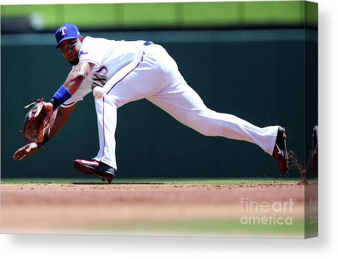 People Canvas Print featuring the photograph Elvis Andrus by Tom Pennington