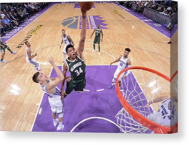 Nba Pro Basketball Canvas Print featuring the photograph Giannis Antetokounmpo by Rocky Widner
