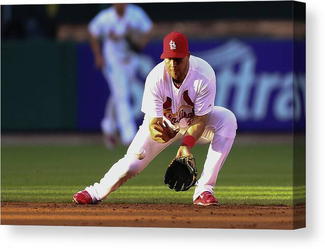 St. Louis Cardinals Canvas Print featuring the photograph Jhonny Peralta by Dilip Vishwanat