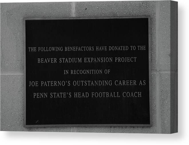 State College Pennsylvania Canvas Print featuring the photograph Joe Paterno recognition at Beaver Stadium #2 by Eldon McGraw