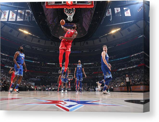 Nba Pro Basketball Canvas Print featuring the photograph Joel Embiid by Nathaniel S. Butler