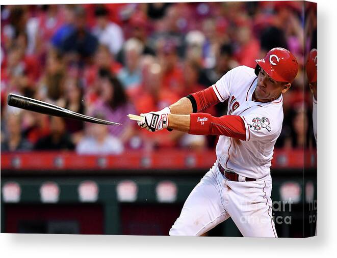 Great American Ball Park Canvas Print featuring the photograph Joey Votto by Jamie Sabau