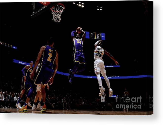 Nba Pro Basketball Canvas Print featuring the photograph Lebron James by Bart Young