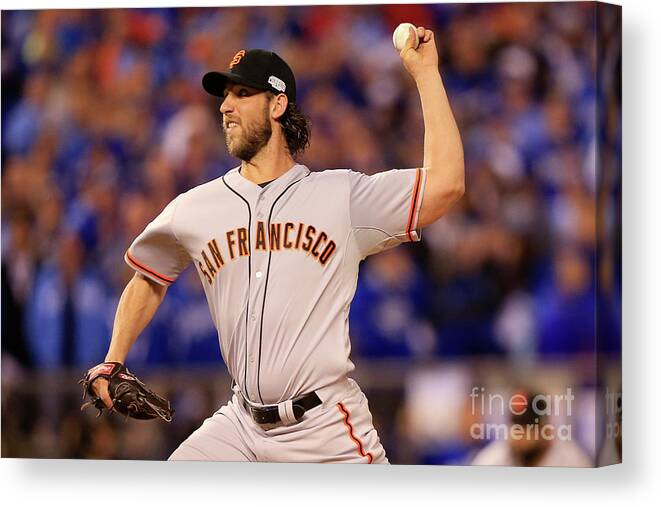 People Canvas Print featuring the photograph Madison Bumgarner #2 by Jamie Squire