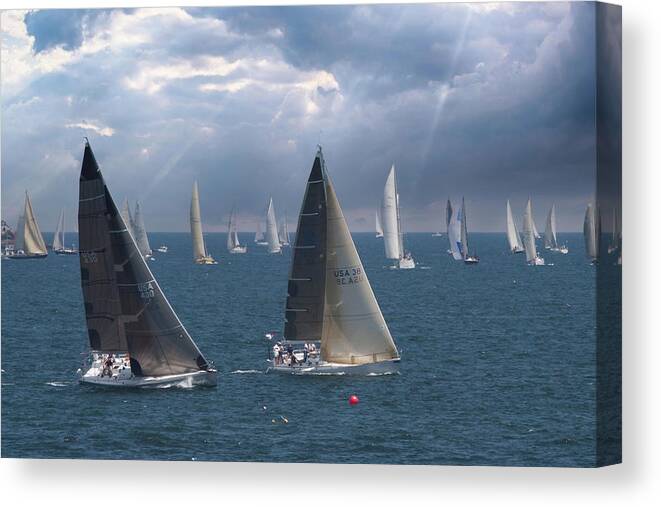 Sailboats Canvas Print featuring the photograph Marblehead to Halifax Ocean Race #2 by Jeff Folger