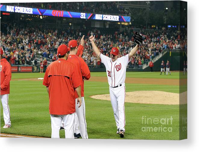 People Canvas Print featuring the photograph Max Scherzer by Greg Fiume