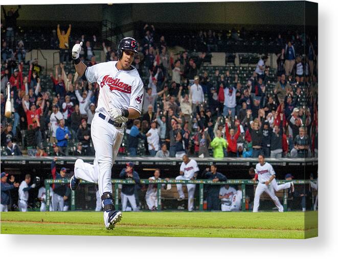 American League Baseball Canvas Print featuring the photograph Michael Brantley by Jason Miller