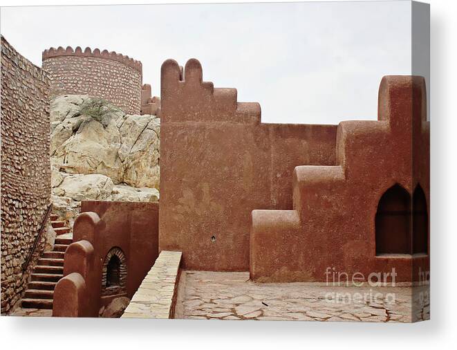 Adobe Canvas Print featuring the photograph Nakhl fort Oman #2 by Tom Gowanlock