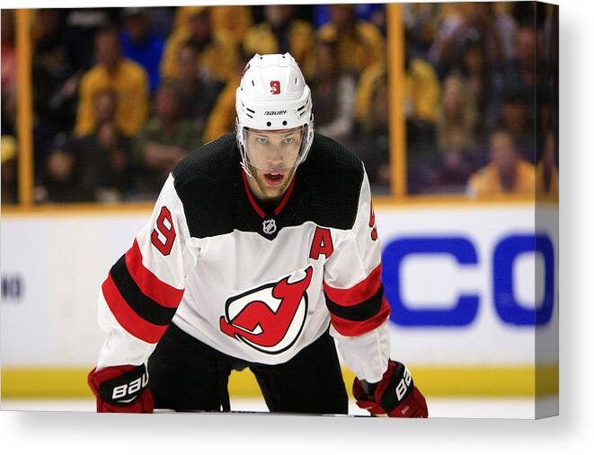 Event Canvas Print featuring the photograph NHL: MAR 10 Devils at Predators #2 by Icon Sportswire