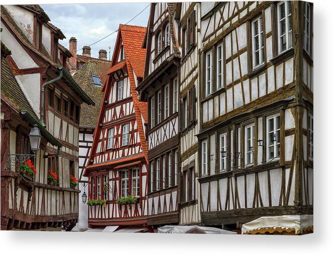 France Canvas Print featuring the photograph Petite France houses, Strasbourg #2 by Elenarts - Elena Duvernay photo