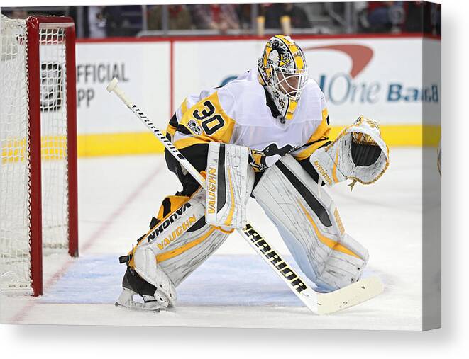People Canvas Print featuring the photograph Pittsburgh Penguins v Washington Capitals #2 by Patrick Smith