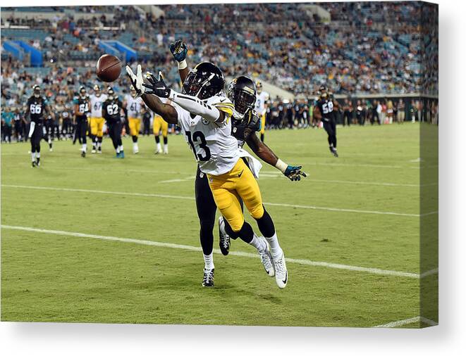 People Canvas Print featuring the photograph Pittsburgh Steelers v Jacksonville Jaguars #2 by Stacy Revere
