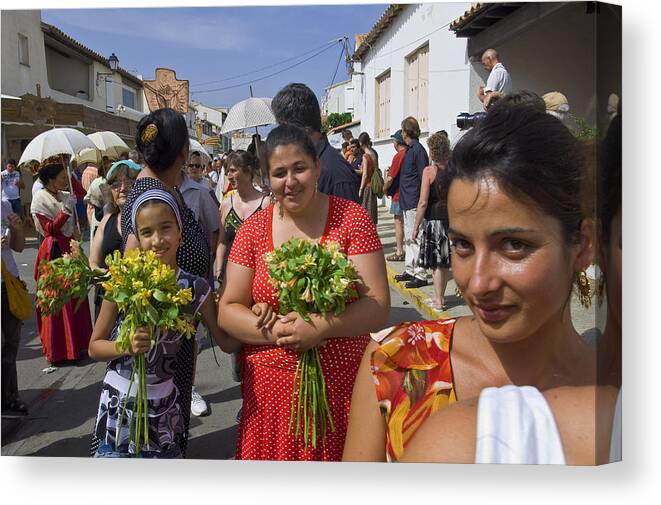 Pilgrimage Canvas Print featuring the photograph Procession during annual gipsy pilgrimage #2 by Maremagnum