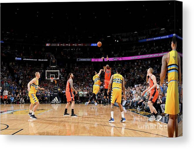 Russell Westbrook Canvas Print featuring the photograph Russell Westbrook #2 by Garrett Ellwood