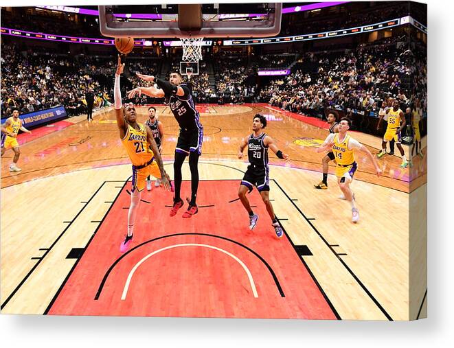 Nba Pro Basketball Canvas Print featuring the photograph Sacramento Kings v Los Angeles Lakers #2 by Adam Pantozzi