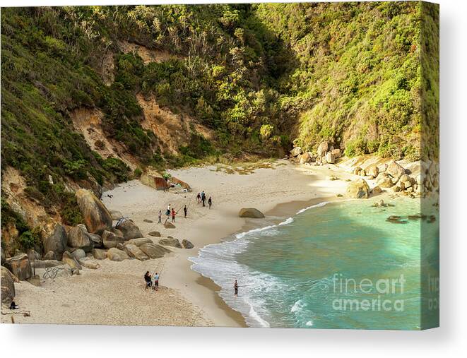 People Canvas Print featuring the photograph Salmon Holes, Albany, Western Australia by Elaine Teague