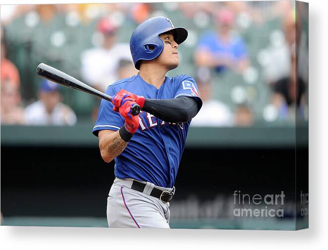 Three Quarter Length Canvas Print featuring the photograph Shin-soo Choo #2 by Greg Fiume