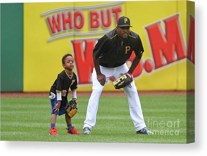 People Canvas Print featuring the photograph Starling Marte #2 by Justin Berl