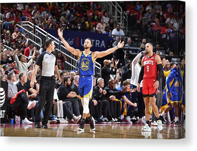 Nba Pro Basketball Canvas Print featuring the photograph Stephen Curry #2 by Logan Riely
