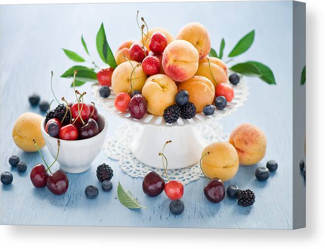 Breakfast Canvas Print featuring the photograph Summer fruit #2 by Verdina Anna