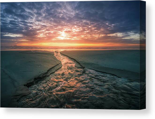 Stone Canvas Print featuring the photograph Surf of Fire #2 by Steve Berkley