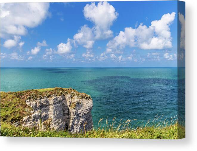 Etretat Canvas Print featuring the photograph The cliffs at Etretat #3 by Fabiano Di Paolo