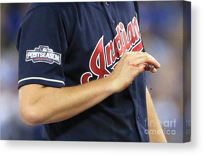 People Canvas Print featuring the photograph Trevor Bauer by Vaughn Ridley
